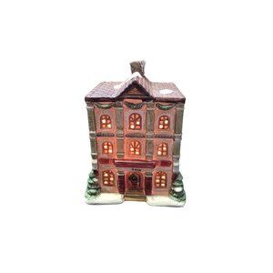 The Christmas Collection Village Vintage Light Up Ceramic Bank